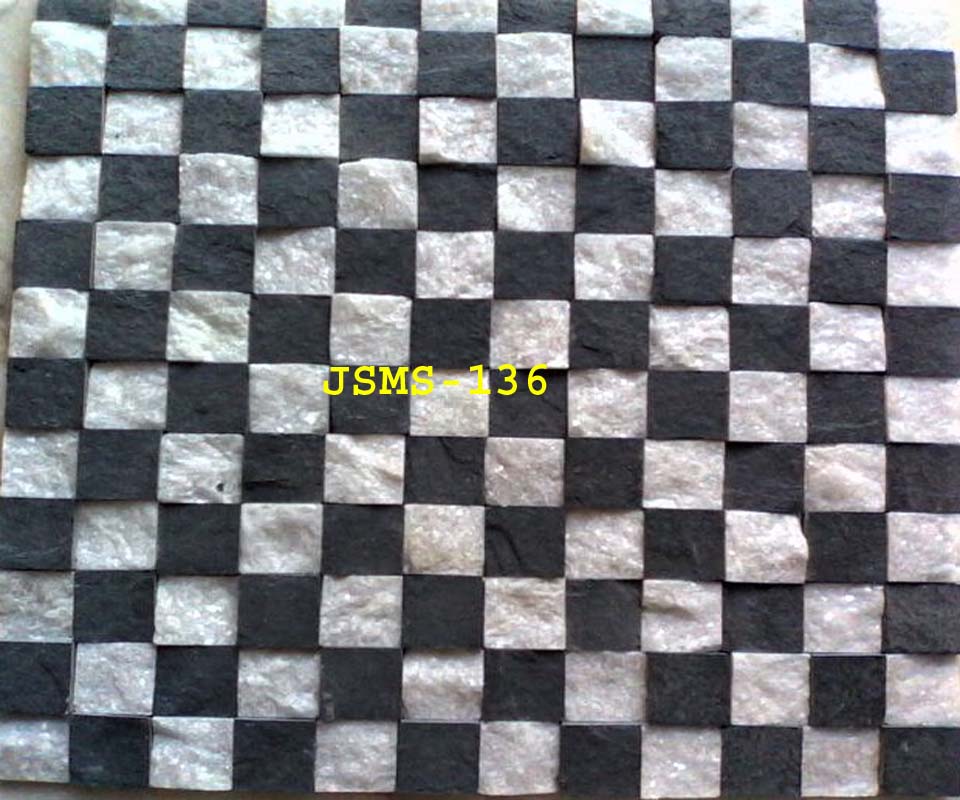 Split or Rock face Marble Stone Mosaic Tiles for Interior and Exterior Wall